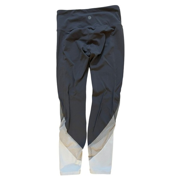 Athleta Women's Salutation Leggings Colorblock High Waist 281493 Gray White Sz S - Picture 3 of 7
